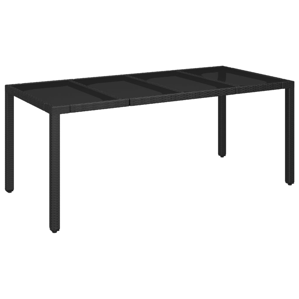 Set da Pranzo da Giardino 7 pz Nero con Cuscini in Polyrattan - homemem39