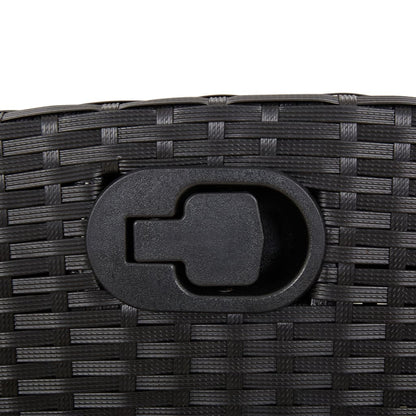 Set da Pranzo da Giardino 7 pz Nero con Cuscini in Polyrattan - homemem39