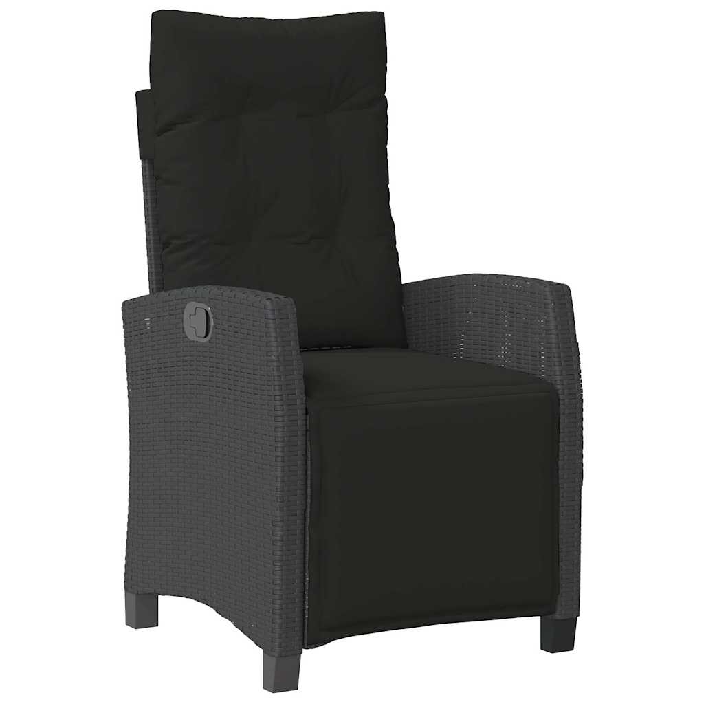 Set da Pranzo da Giardino 5 pz Nero con Cuscini in Polyrattan | homemem39