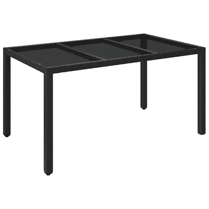 Set da Pranzo da Giardino 5 pz Nero con Cuscini in Polyrattan | homemem39