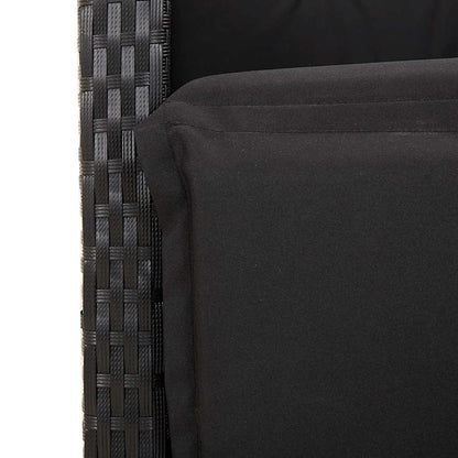 Set da Pranzo da Giardino 5 pz Nero con Cuscini in Polyrattan | homemem39