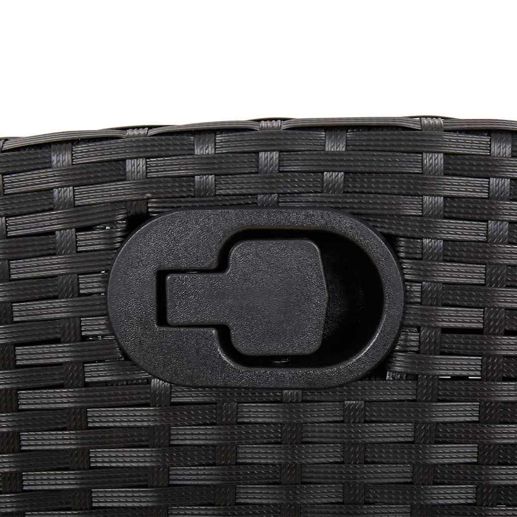 Set da Pranzo da Giardino 5 pz Nero con Cuscini in Polyrattan | homemem39