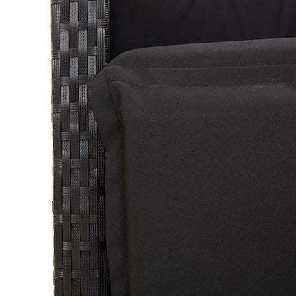 Set da Pranzo da Giardino 7 pz Nero con Cuscini in Polyrattan | homemem39