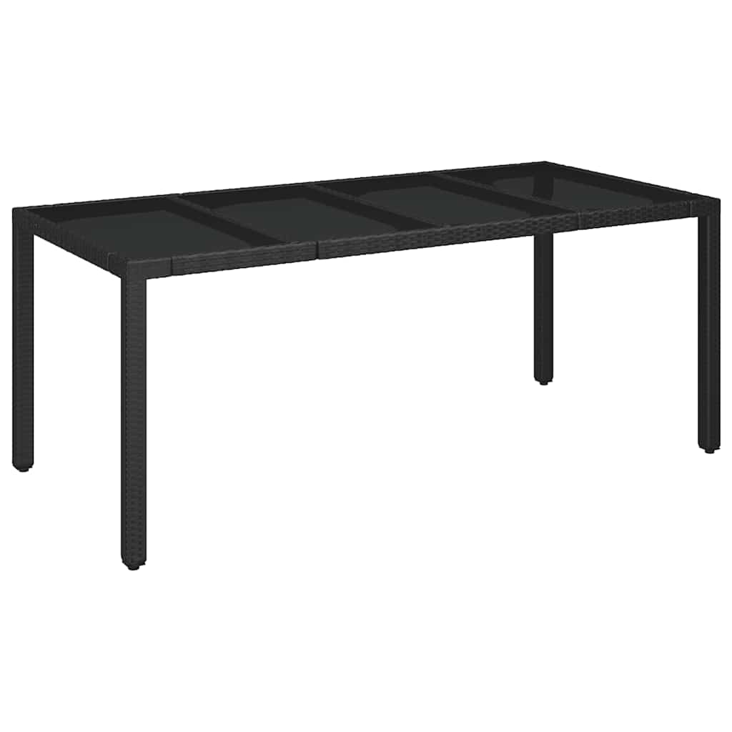 Set da Pranzo da Giardino 9 pz con Cuscini Nero in Polyrattan | homemem39