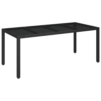 Set da Pranzo da Giardino 9 pz con Cuscini Nero in Polyrattan | homemem39