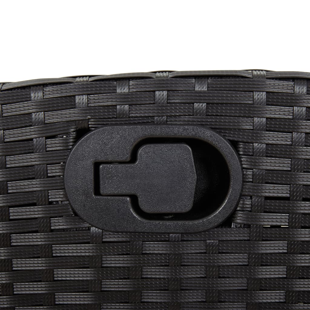 Set da Pranzo da Giardino 3 pz con Cuscini Nero in Polyrattan | homemem39