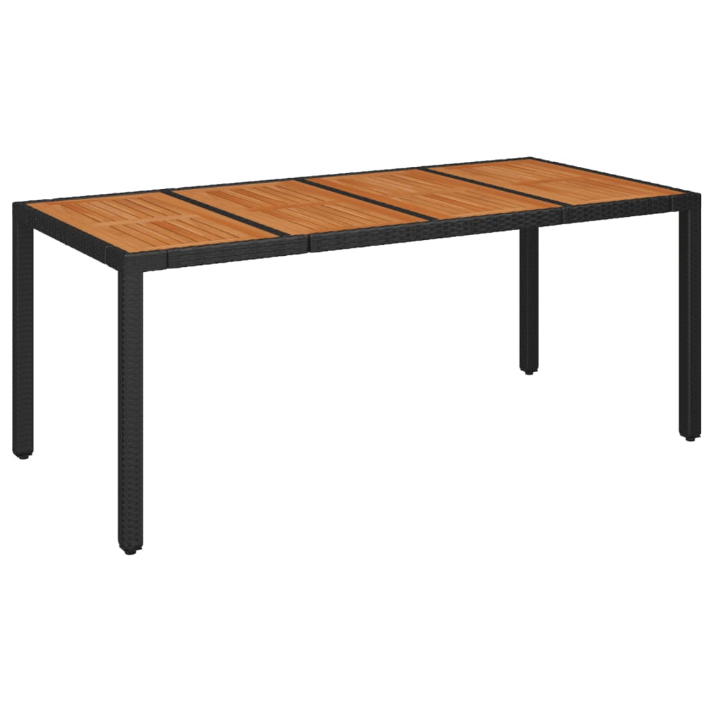 Set da Pranzo da Giardino 7 pz Nero con Cuscini in Polyrattan - homemem39