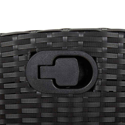 Set da Pranzo da Giardino 5 pz Nero con Cuscini in Polyrattan | homemem39