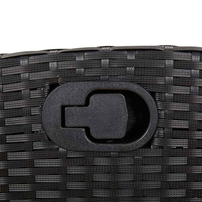 Set da Pranzo da Giardino 7 pz Nero con Cuscini in Polyrattan | homemem39