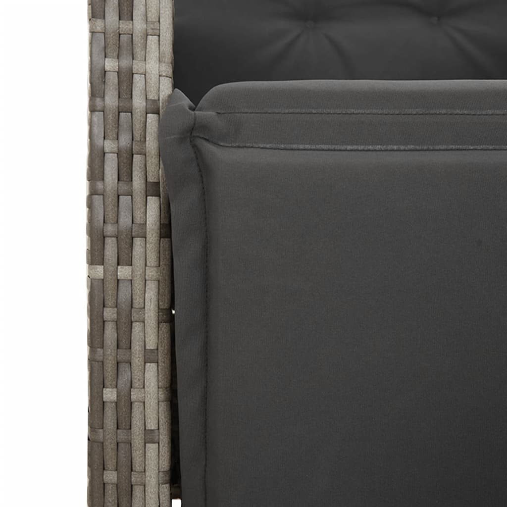 Set da Pranzo da Giardino 7 pz con Cuscini in Polyrattan Grigio | homemem39
