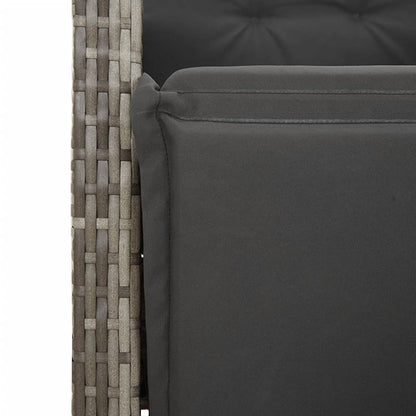 Set da Pranzo da Giardino 7 pz con Cuscini in Polyrattan Grigio | homemem39