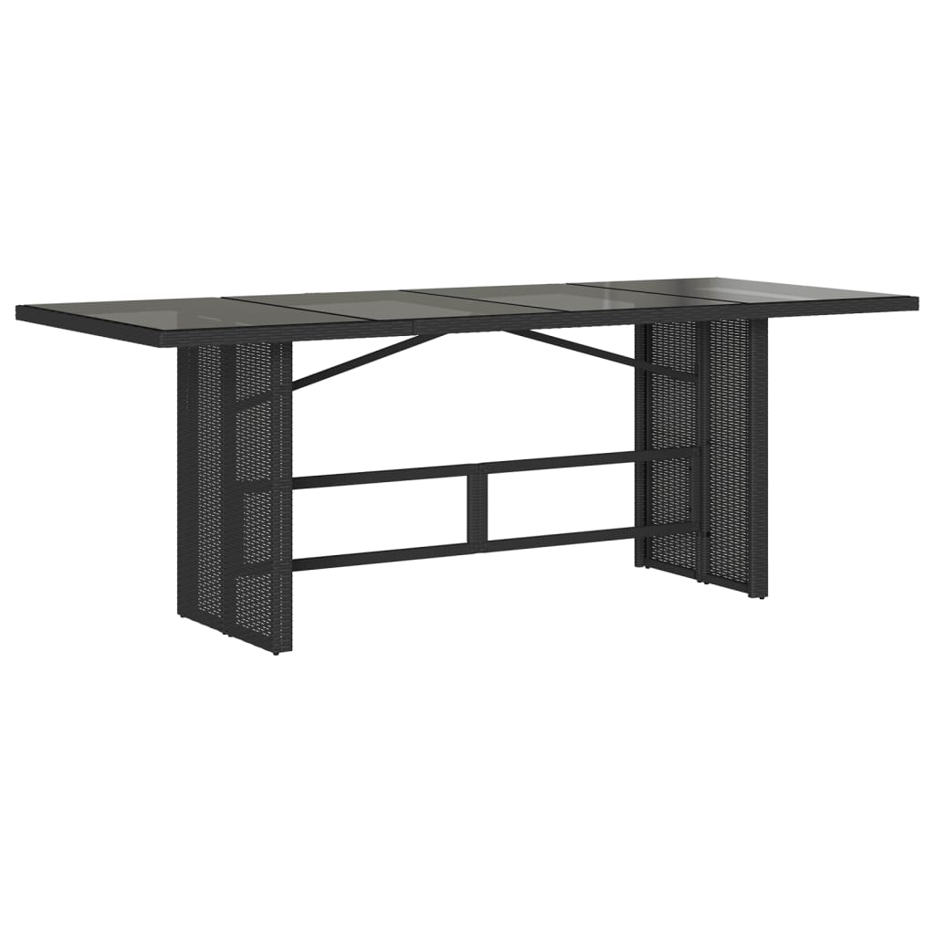 Set da Pranzo da Giardino 9 pz con Cuscini Nero in Polyrattan | homemem39