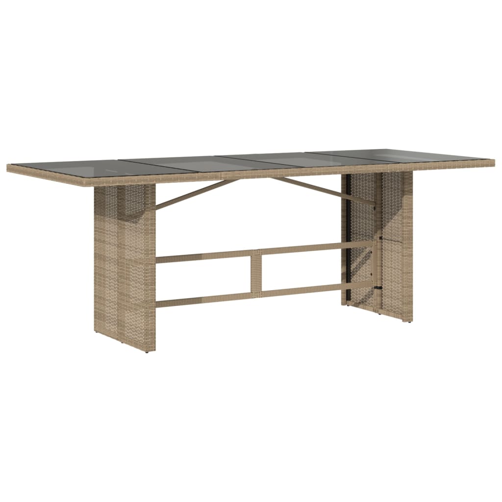 Set da Pranzo da Giardino 7 pz con Cuscini Beige in Polyrattan | homemem39