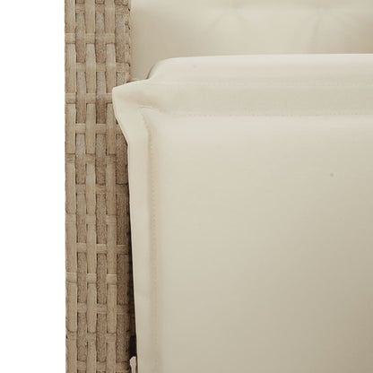 Set da Pranzo da Giardino 7 pz con Cuscini Beige in Polyrattan | homemem39