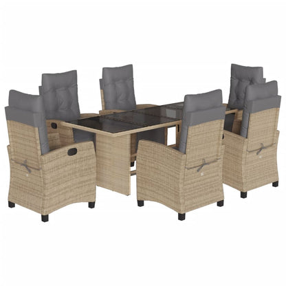 Set Pranzo da Giardino 7 pz con Cuscini Beige Misto Polyrattan | homemem39