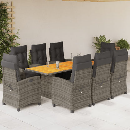 Set da Pranzo da Giardino 9 pz con Cuscini