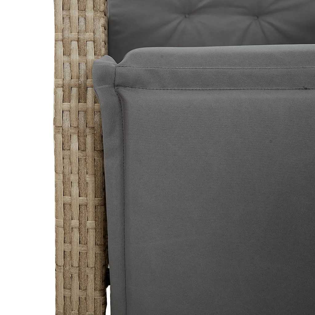 Set Pranzo da Giardino 9 pz con Cuscini Beige Misto Polyrattan | homemem39
