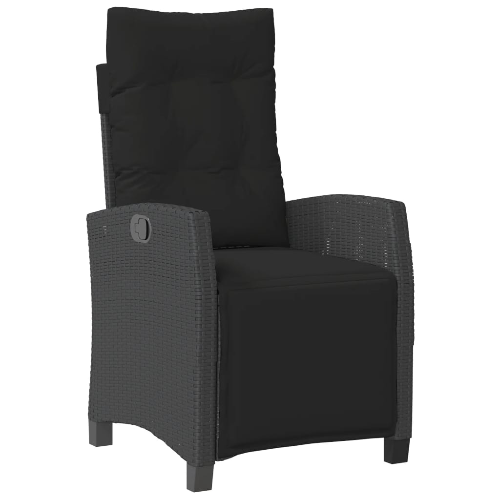 Set da Pranzo da Giardino 5 pz Nero con Cuscini in Polyrattan | homemem39