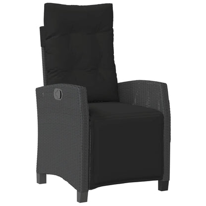 Set da Pranzo da Giardino 5 pz Nero con Cuscini in Polyrattan | homemem39