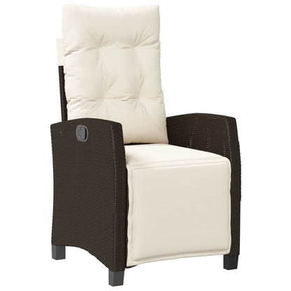Set da Pranzo da Giardino 5pz con Cuscini in Polyrattan Marrone | homemem39