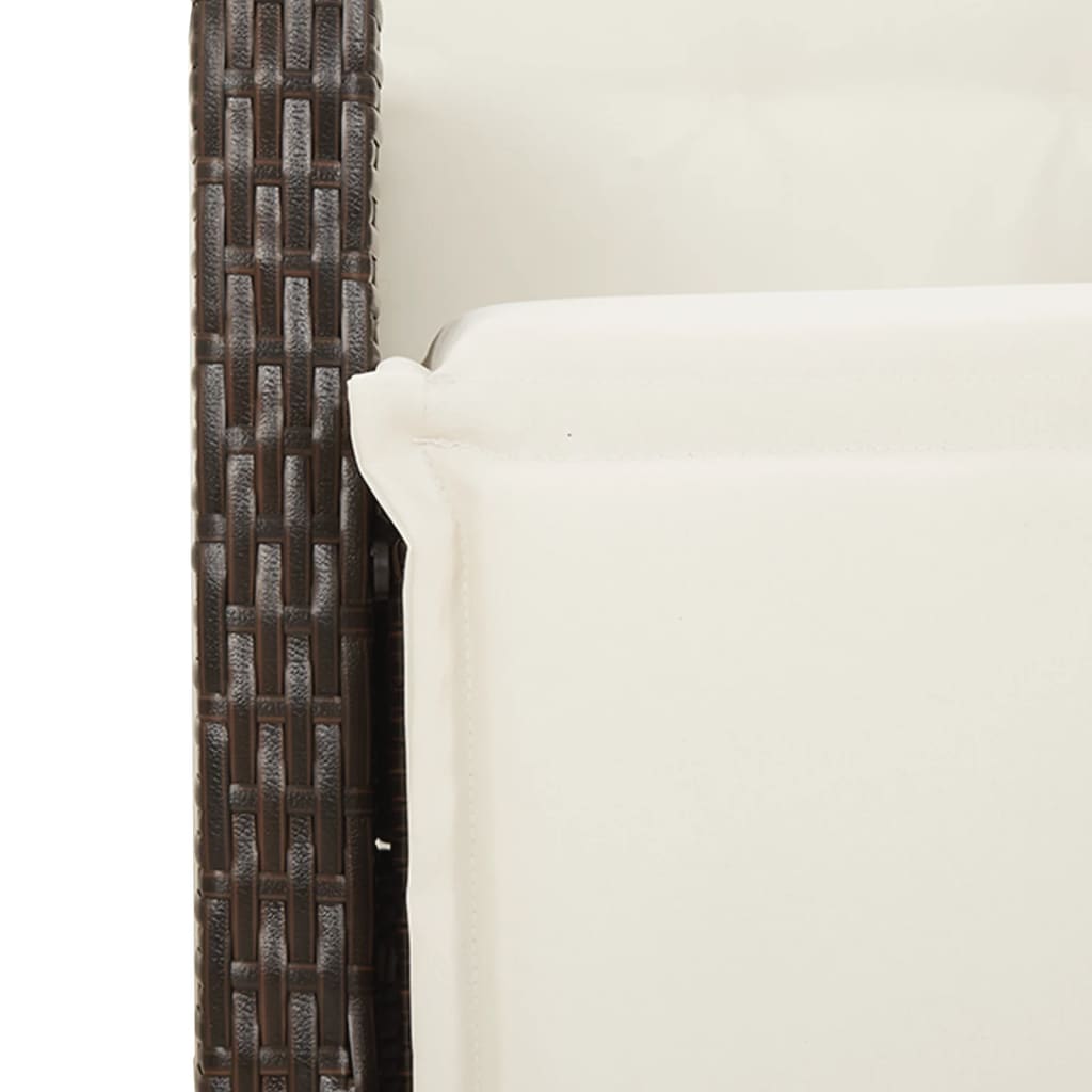 Set da Pranzo da Giardino 5pz con Cuscini in Polyrattan Marrone | homemem39