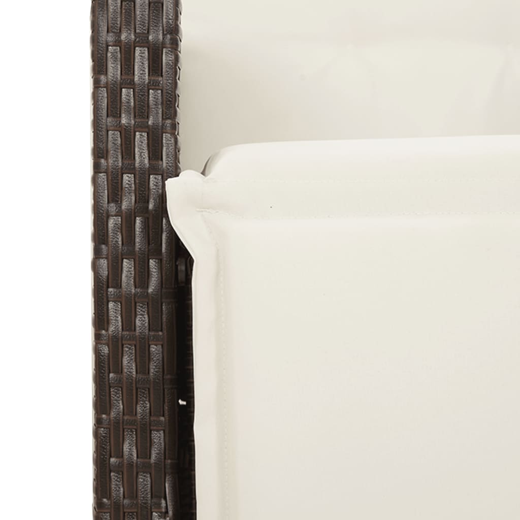 Set da Pranzo da Giardino 5pz con Cuscini in Polyrattan Marrone | homemem39