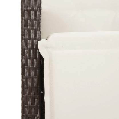 Set da Pranzo da Giardino 7pz con Cuscini in Polyrattan Marrone | homemem39