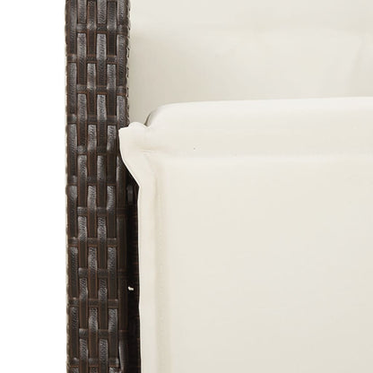 Set da Pranzo da Giardino 5pz con Cuscini in Polyrattan Marrone | homemem39