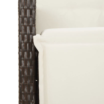 Set da Pranzo da Giardino 7pz con Cuscini in Polyrattan Marrone | homemem39