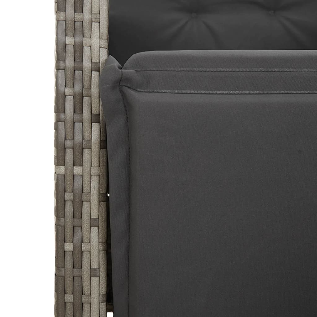 Set da Pranzo da Giardino 7 pz con Cuscini in Polyrattan Grigio | homemem39