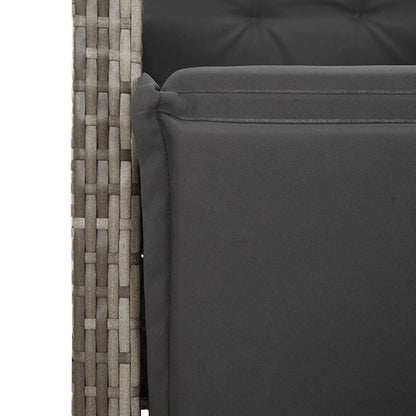 Set da Pranzo da Giardino 7 pz con Cuscini in Polyrattan Grigio | homemem39