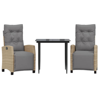 Set Pranzo da Giardino 3 pz con Cuscini Beige Misto Polyrattan | homemem39