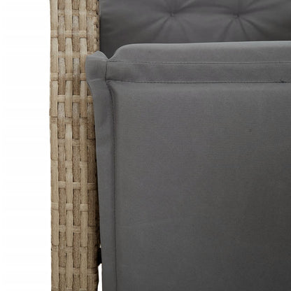 Set Pranzo da Giardino 3 pz con Cuscini Beige Misto Polyrattan | homemem39