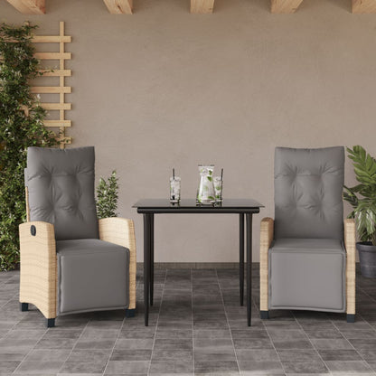 Set Pranzo da Giardino 3 pz con Cuscini Beige Misto Polyrattan | homemem39