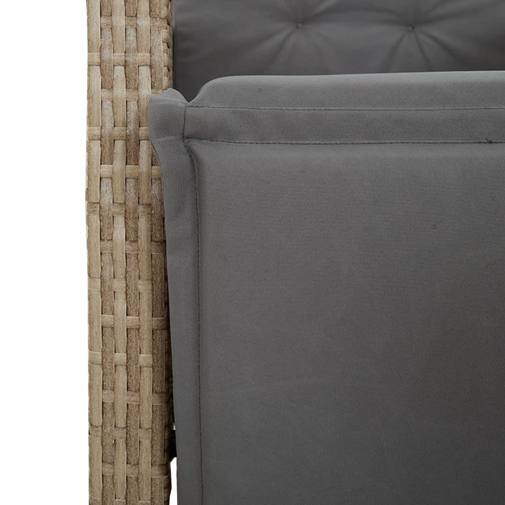 Set Pranzo da Giardino 5 pz con Cuscini Beige Misto Polyrattan | homemem39