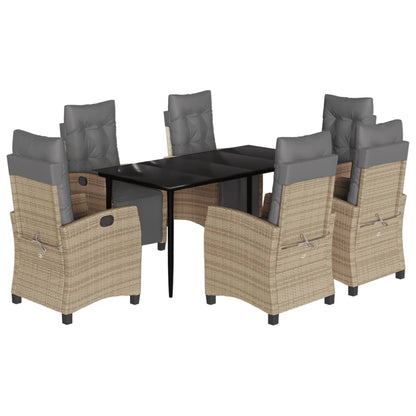 Set Pranzo da Giardino 7 pz con Cuscini Beige Misto Polyrattan | homemem39