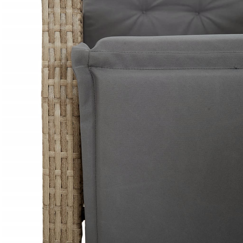 Set Pranzo da Giardino 7 pz con Cuscini Beige Misto Polyrattan | homemem39