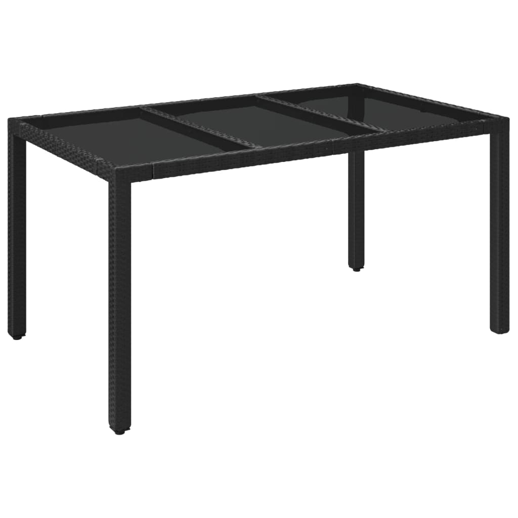 Set da Pranzo da Giardino 7 pz Nero con Cuscini in Polyrattan | homemem39
