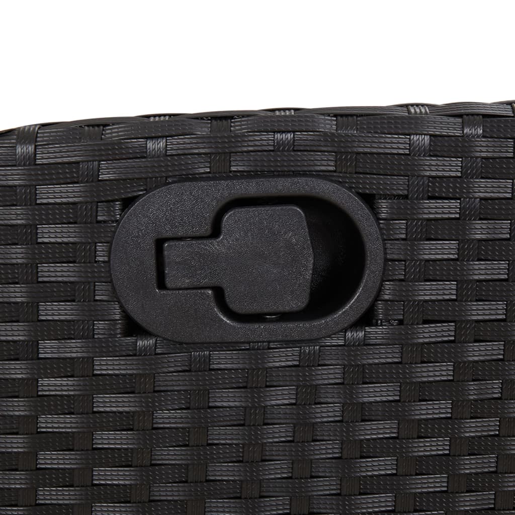 Set da Pranzo da Giardino 7 pz Nero con Cuscini in Polyrattan | homemem39