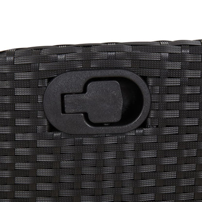 Set da Pranzo da Giardino 7 pz Nero con Cuscini in Polyrattan | homemem39