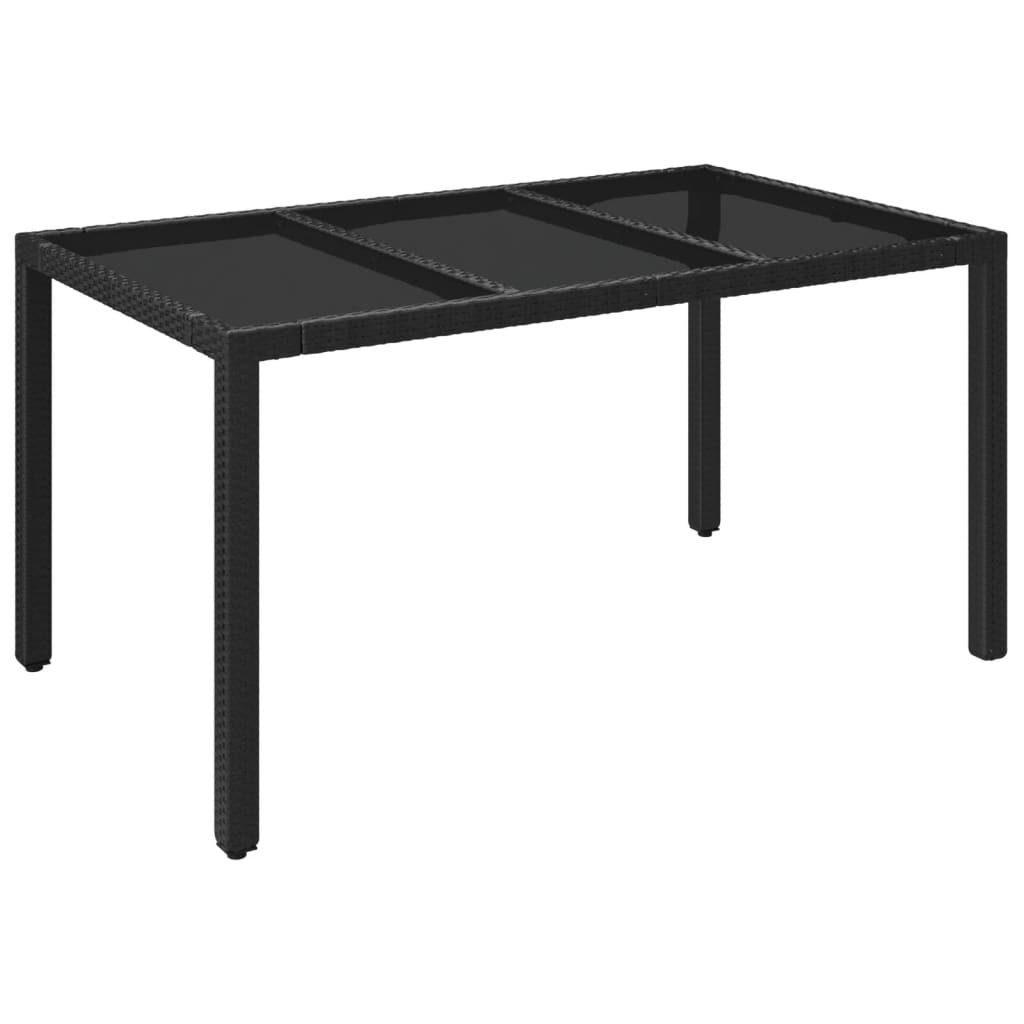Set da Pranzo da Giardino 7 pz Nero con Cuscini in Polyrattan | homemem39