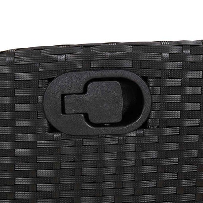 Set da Pranzo da Giardino 9 pz con Cuscini Nero in Polyrattan | homemem39