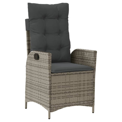 Set da Pranzo da Giardino 9 pz con Cuscini in Polyrattan Grigio - homemem39