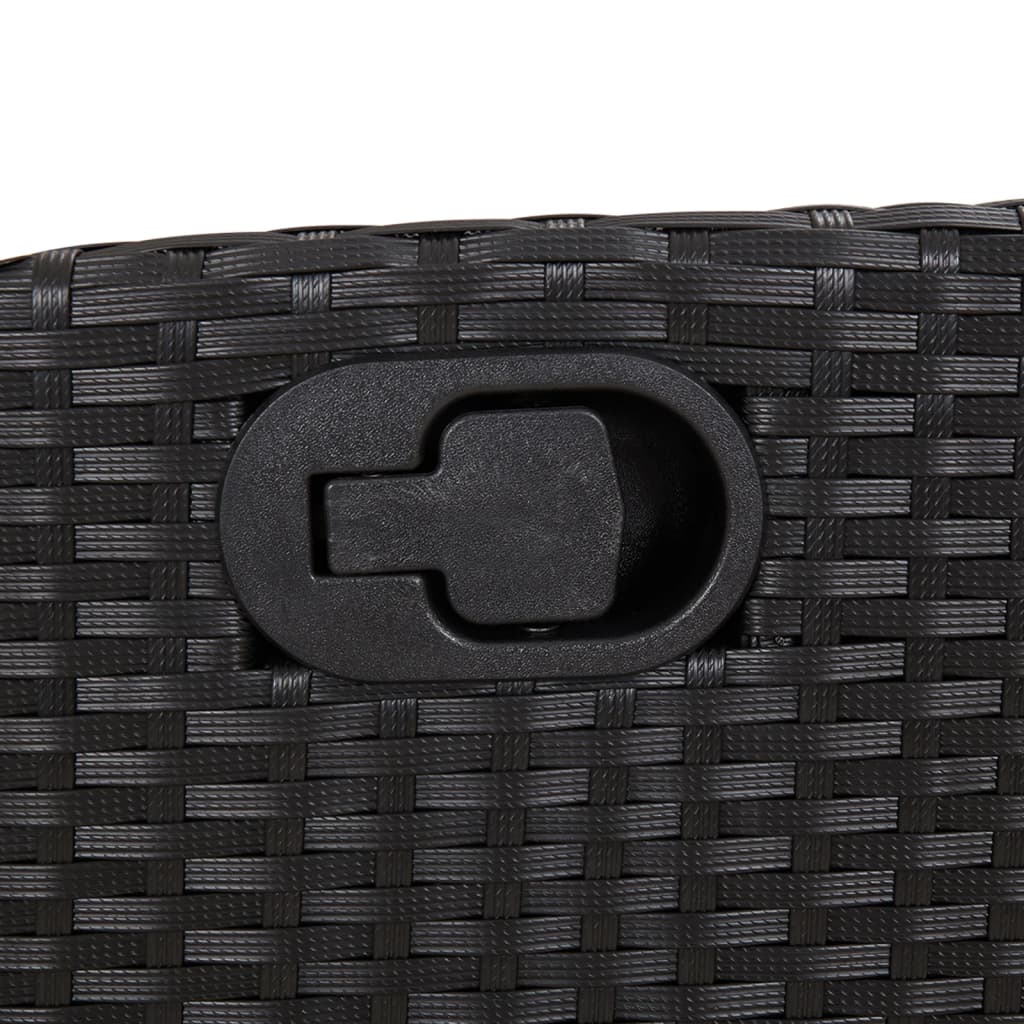 Set da Pranzo da Giardino 3 pz con Cuscini Nero in Polyrattan - homemem39