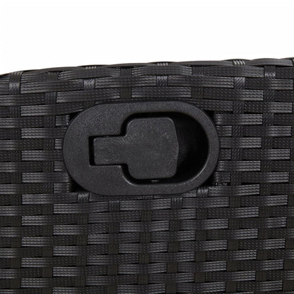 Set da Pranzo da Giardino 7 pz Nero con Cuscini in Polyrattan - homemem39