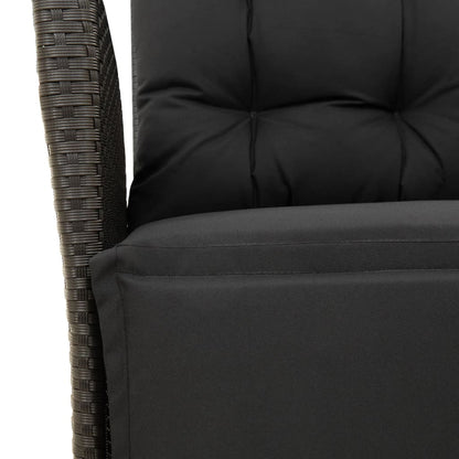 Set da Pranzo da Giardino 5 pz Nero con Cuscini in Polyrattan | homemem39