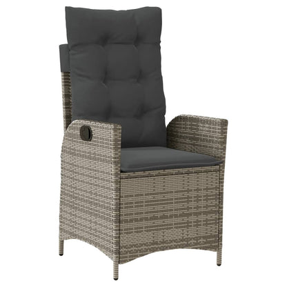 Set da Pranzo da Giardino 5 pz con Cuscini in Polyrattan Grigio - homemem39