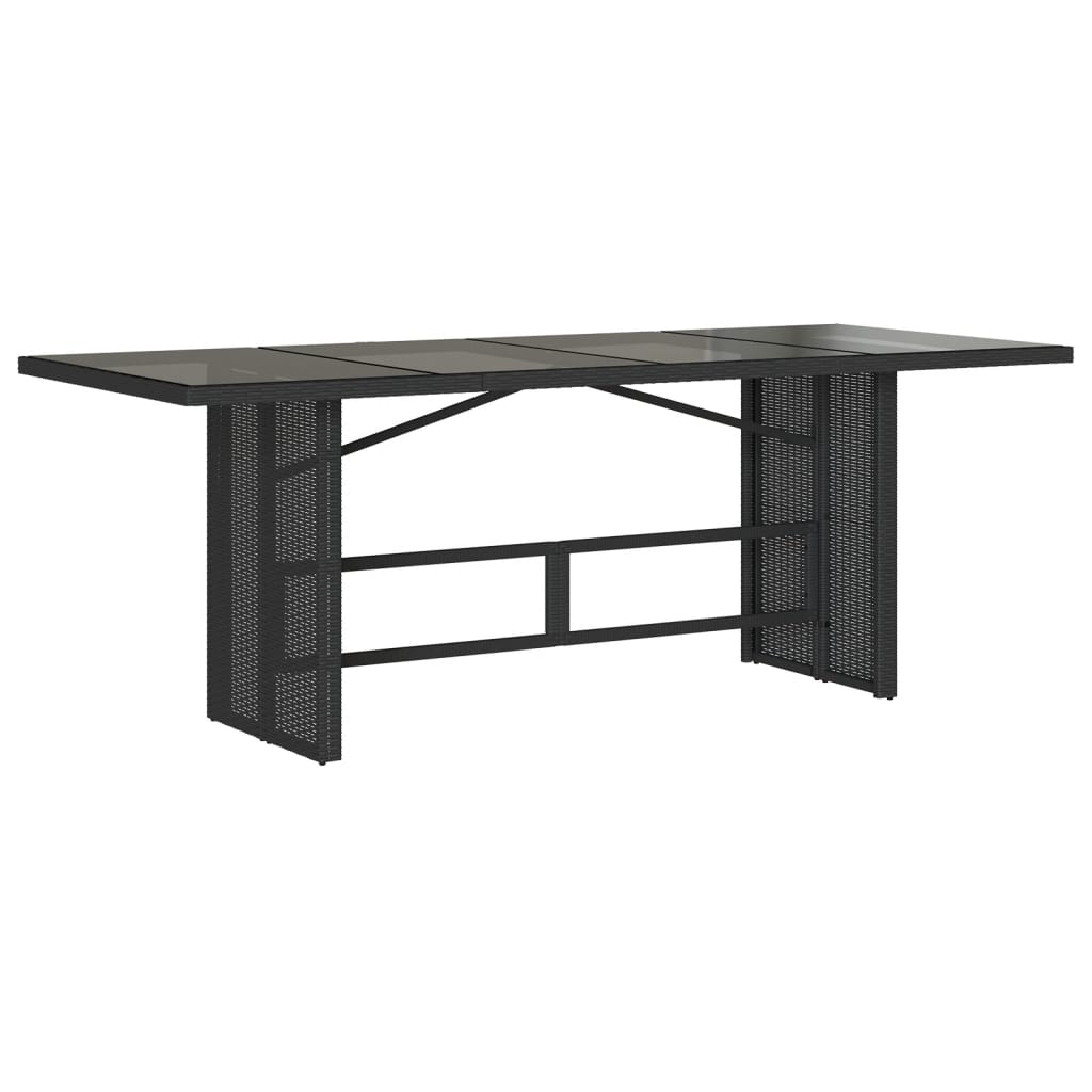 Set da Pranzo da Giardino 9 pz con Cuscini Nero in Polyrattan - homemem39
