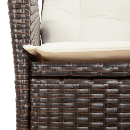 Set da Pranzo da Giardino 7pz con Cuscini in Polyrattan Marrone | homemem39