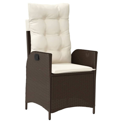 Set da Pranzo da Giardino 9pz con Cuscini Marrone in Polyrattan | homemem39